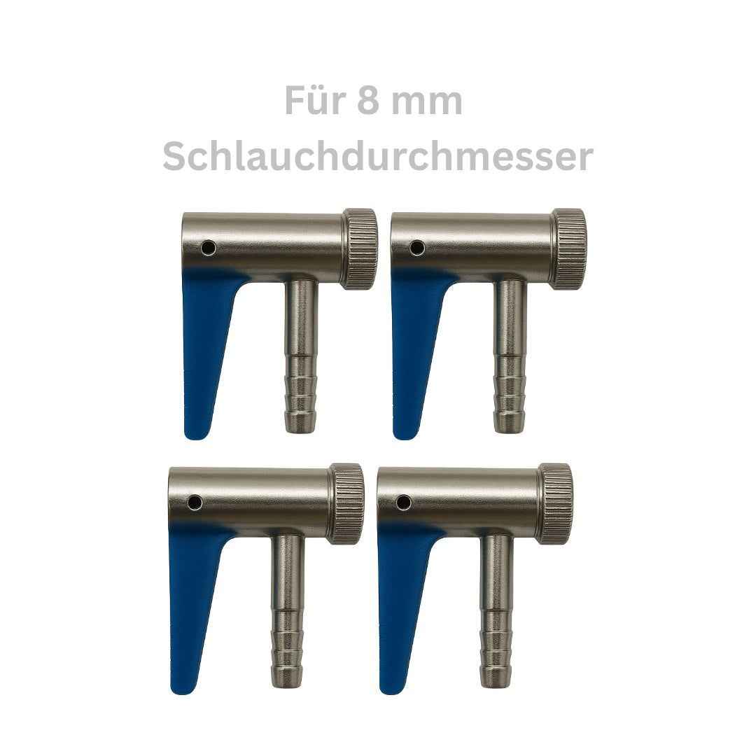 4x Hebelstecker 8 mm für Kompressor – Reifenfüller Adapter für Autoventil AV Schrader