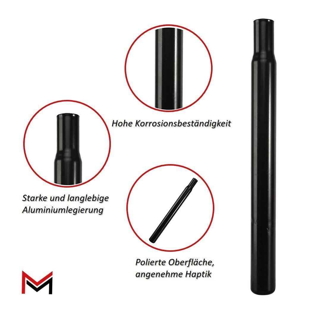 Fahrrad Sattelstütze Aluminium Sattel Stange 300 mm 27,2 mm MTB Silber Schwarz