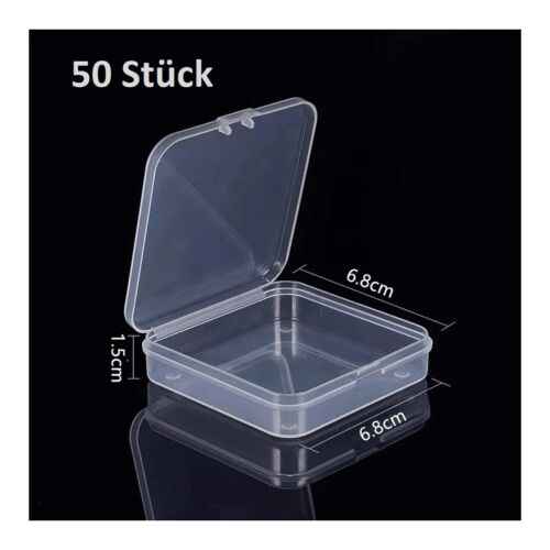 Kompakte Aufbewahrungsbox aus Kunststoff 6,8x6,8x1,8 cm – stapelbar & sicher