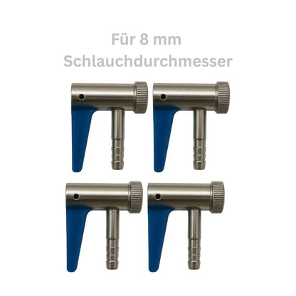 4x Hebelstecker 8 mm für Kompressor – Reifenfüller Adapter für Autoventil AV Schrader