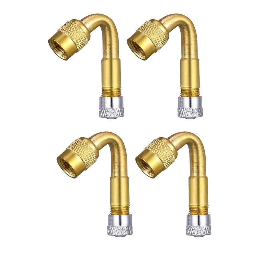 4x Ventilverlängerung 45° Grad – Autoventil AV / Schrader – Mit Ventilkappen