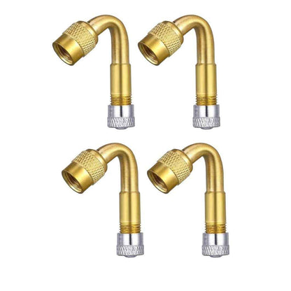 4x Ventilverlängerung 45° Grad – Autoventil AV / Schrader – Mit Ventilkappen