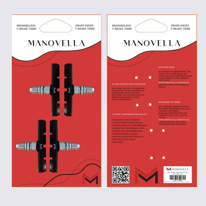 8x Fahrrad V-Brake Bremsschuhe 70mm – Kompatibel mit Shimano, SRAM, Tektro, Avid