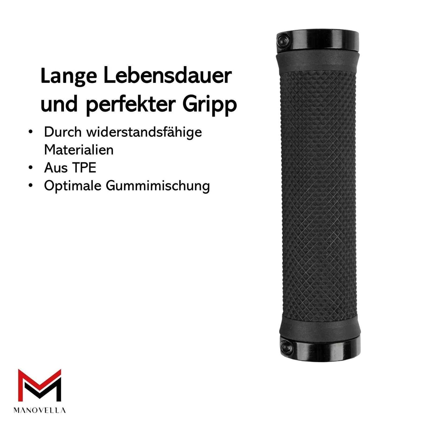Fahrradgriffe 130mm Schwarz – Schraubgriffe aus TPE für Lenker Ø 22mm