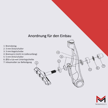 Fahrrad V-Brake Bremsschuhe 70mm 4 Paar – Kompatibel mit Shimano, Tektro, Avid, SRAM & mehr