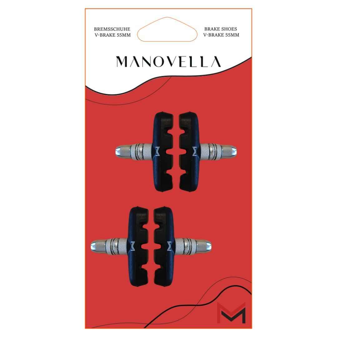8x Fahrrad V-Brake Bremsbeläge 55mm – Bremsschuhe für Shimano, SRAM, Tektro & mehr