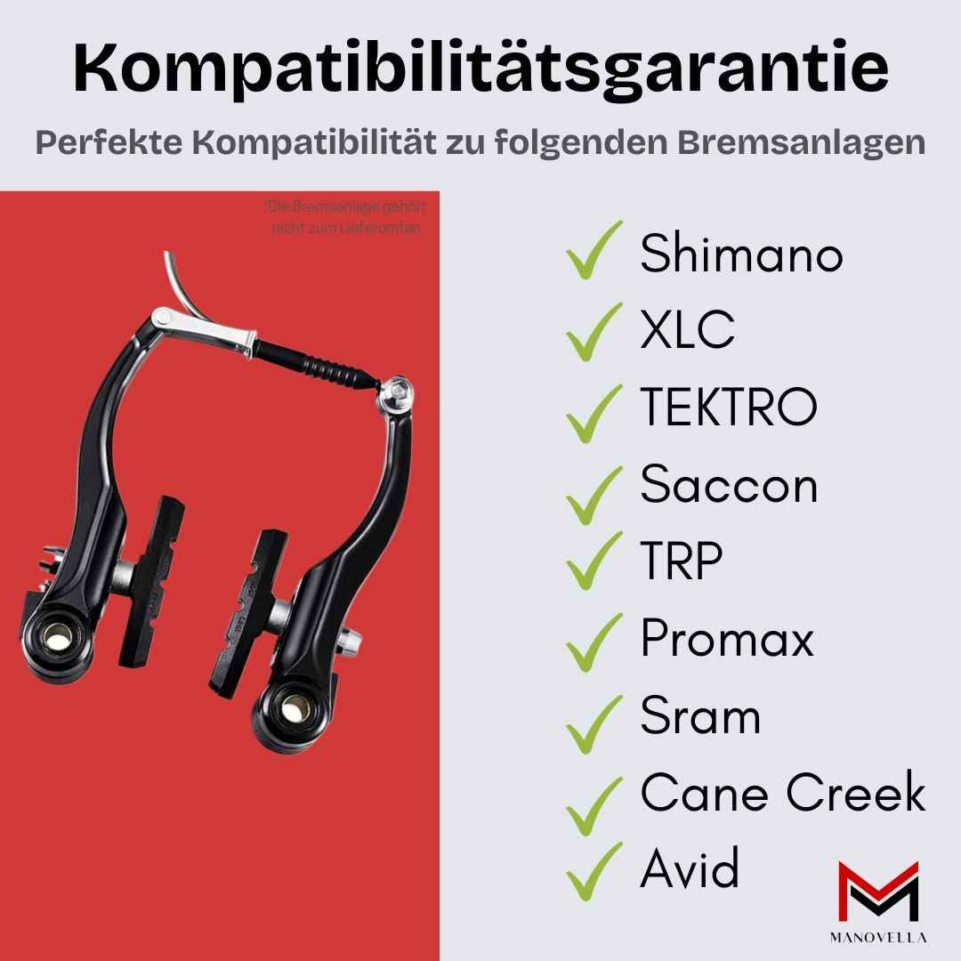 8x Fahrrad V-Brake Bremsbeläge 55mm – Bremsschuhe für Shimano, SRAM, Tektro & mehr