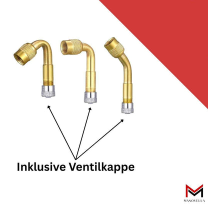 Ventilverlängerung Set 45° 90° 135° + 140mm Gummiverlängerung