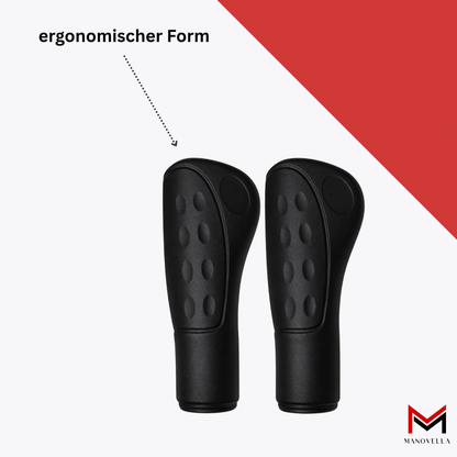 Fahrradgriffe anatomisch 122 mm – Ø 22 mm Schwarz – Griffpaar mit Hinweisen zu Form und Material