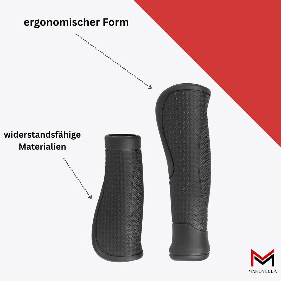 Fahrradgriffe Drehgriff 130/95 mm – Schwarz – Detailansichten von Griffprofil und Form