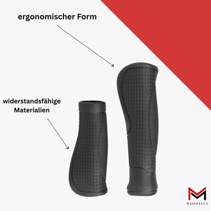 Fahrradgriffe Drehgriff 130/95 mm – Schwarz – Detailansichten von Griffprofil und Form