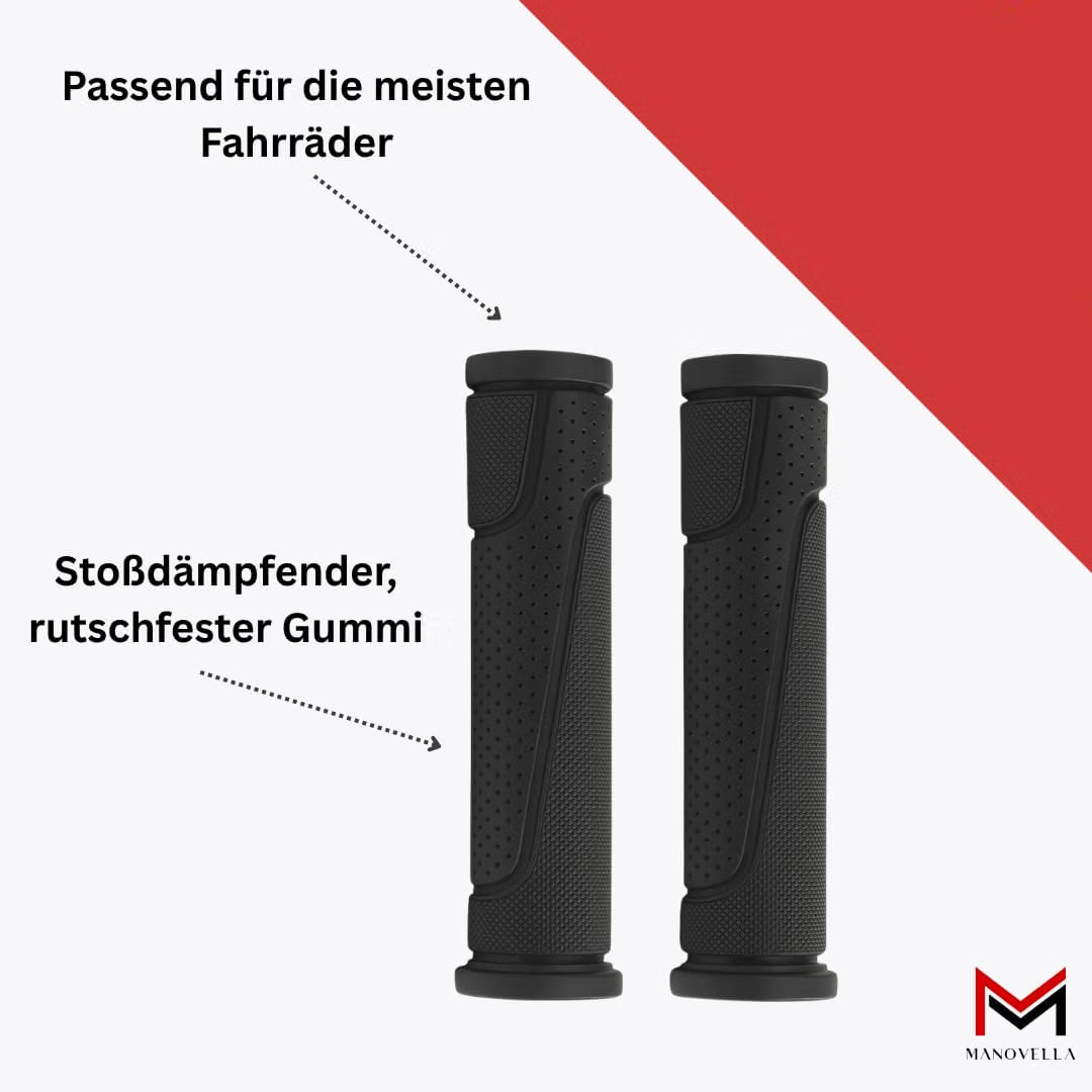 Fahrradgriffe Gummi 125 mm – Ø 22 mm Schwarz – Griffpaar mit Material- und Passformhinweisen