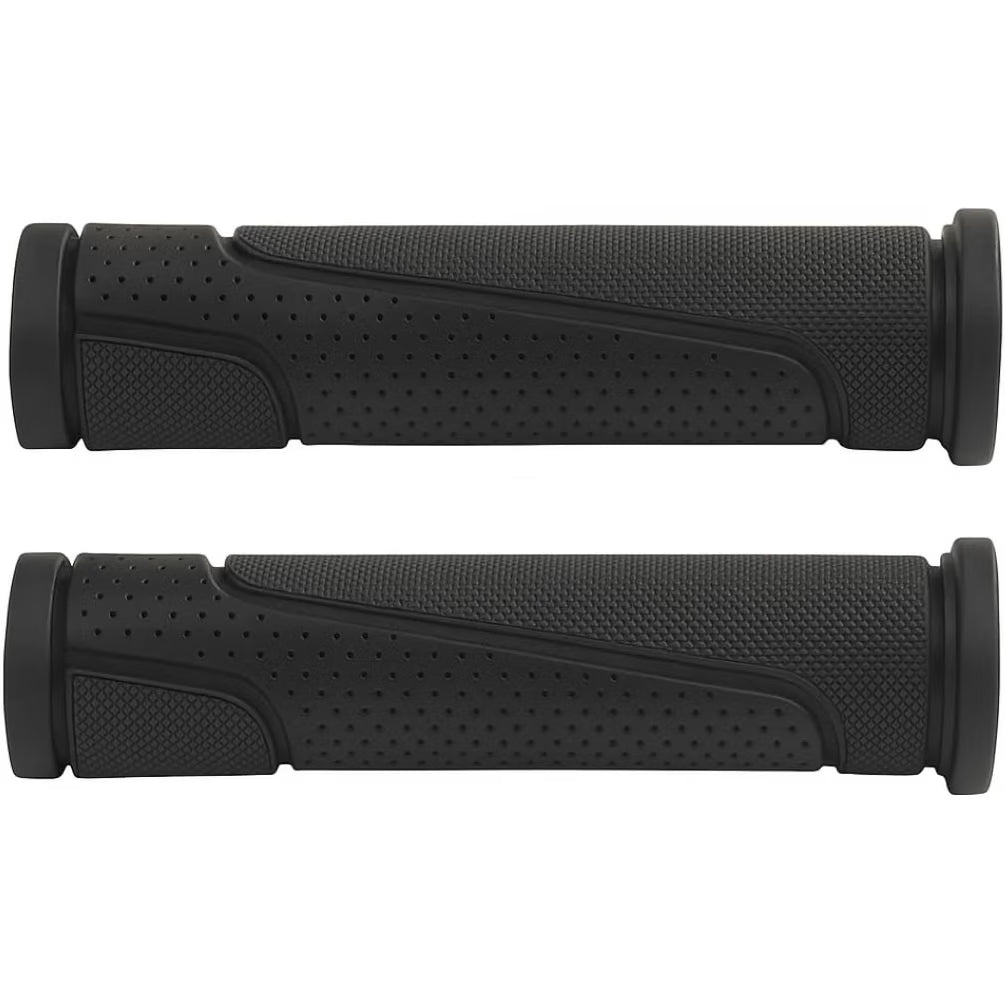 Fahrradgriffe Gummi 125 mm – Ø 22 mm Schwarz – Schwarzes Gummigriffpaar
