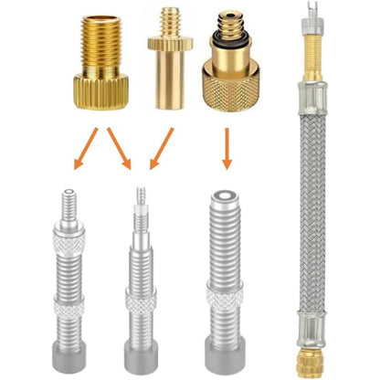 Fahrrad Ventiladapter Set – 140 mm Metallverlängerung mit Ventilausdreherkappe