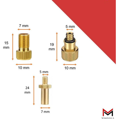 Universal Ventiladapter Set 8-teilig – Fahrrad, Auto, Ball & Matratze | Manovella