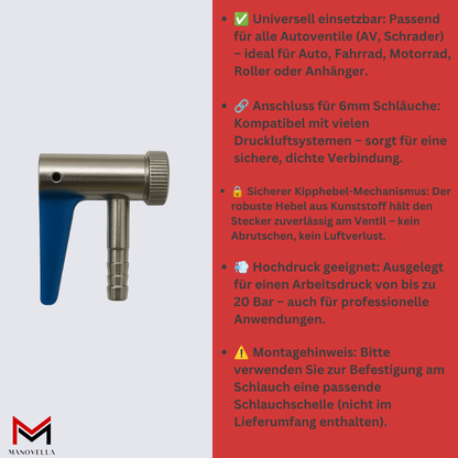 Hebelstecker 6 mm AV – 1, 2 oder 4 Stück – Hebelstecker mit Anwendungshinweisen