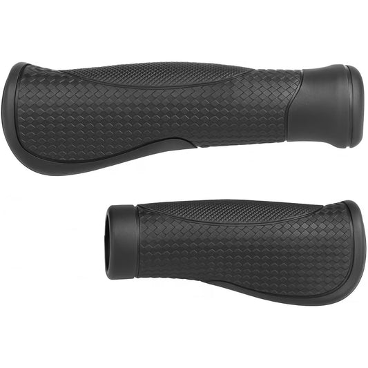 Fahrradgriffe Drehgriff 130/95 mm – Schwarz – Schwarzes Griffpaar mit langer und kurzer Seite