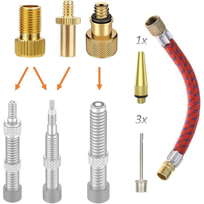 Universal Ventiladapter Set 8-teilig – Fahrrad, Auto, Ball & Matratze | Manovella
