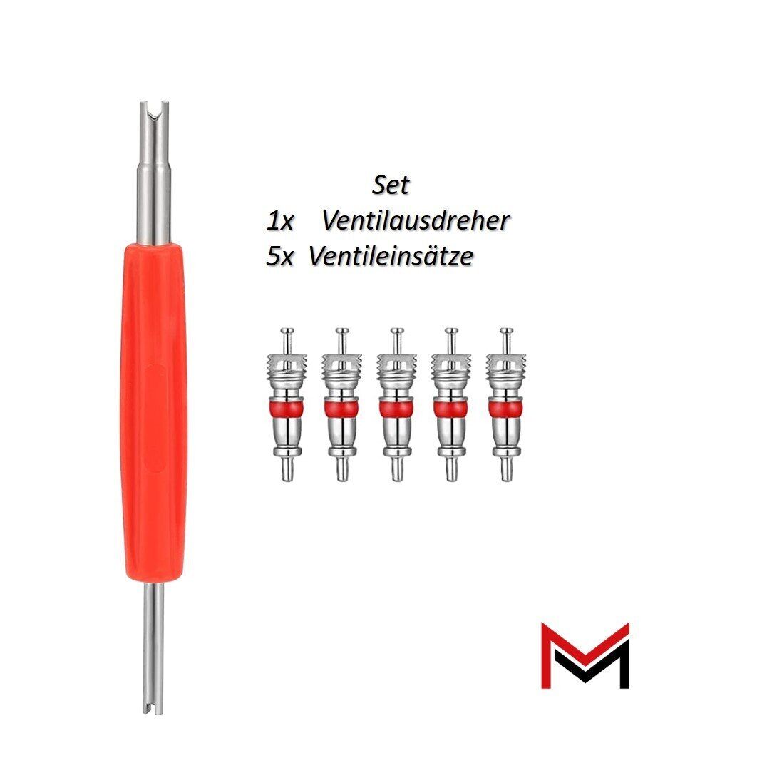 Fahrrad Auto PKW LKW Autoventil Ventilausdreher + 5 Ventileinsätze