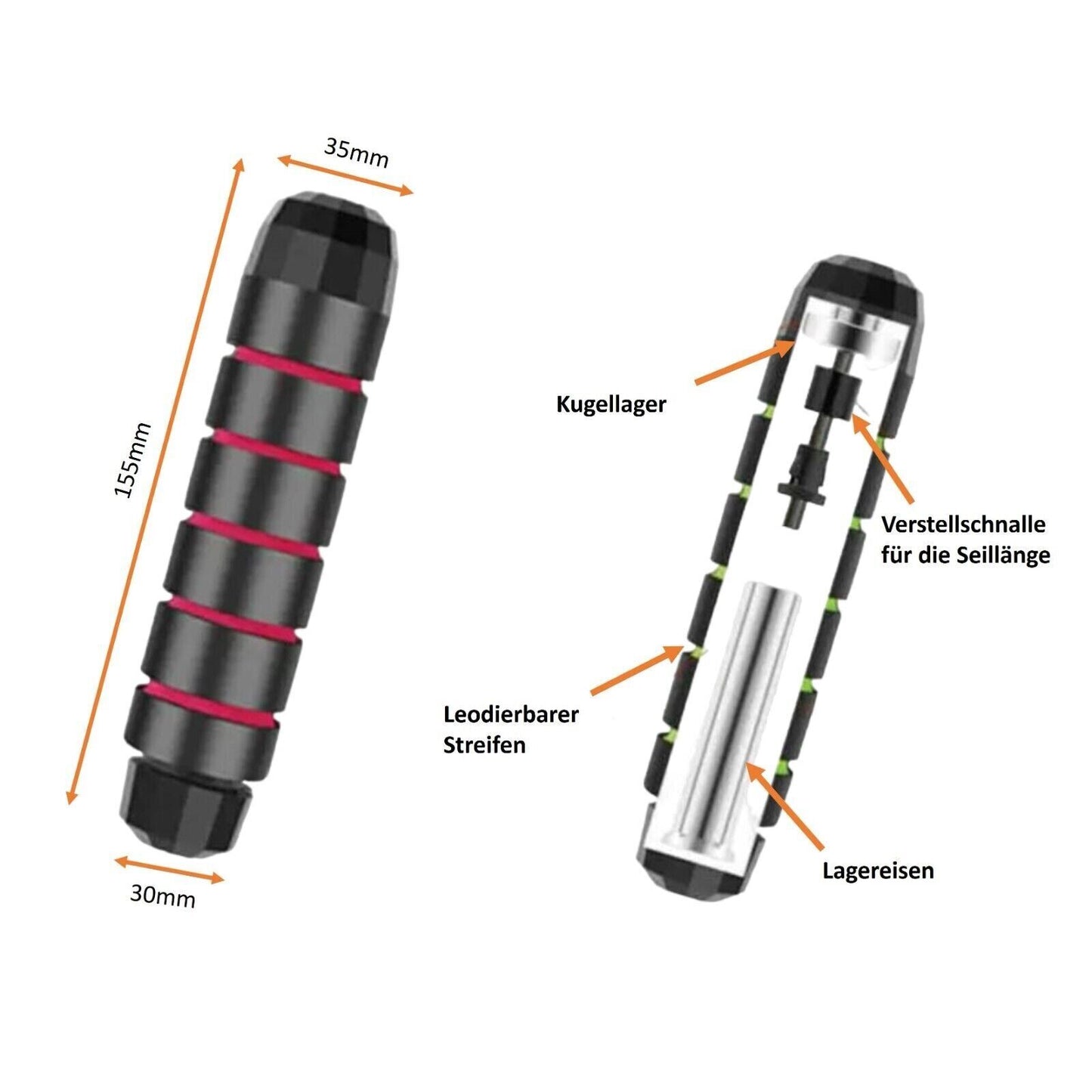 Fitness Springseil Profi Skipping Rope Hüpfseil 300 cm 3m Rot Grün Blau schwarz