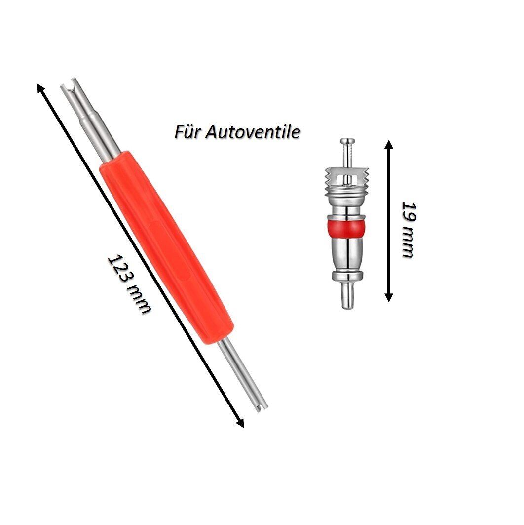 Fahrrad Auto PKW LKW Autoventil Ventilausdreher + 5 Ventileinsätze