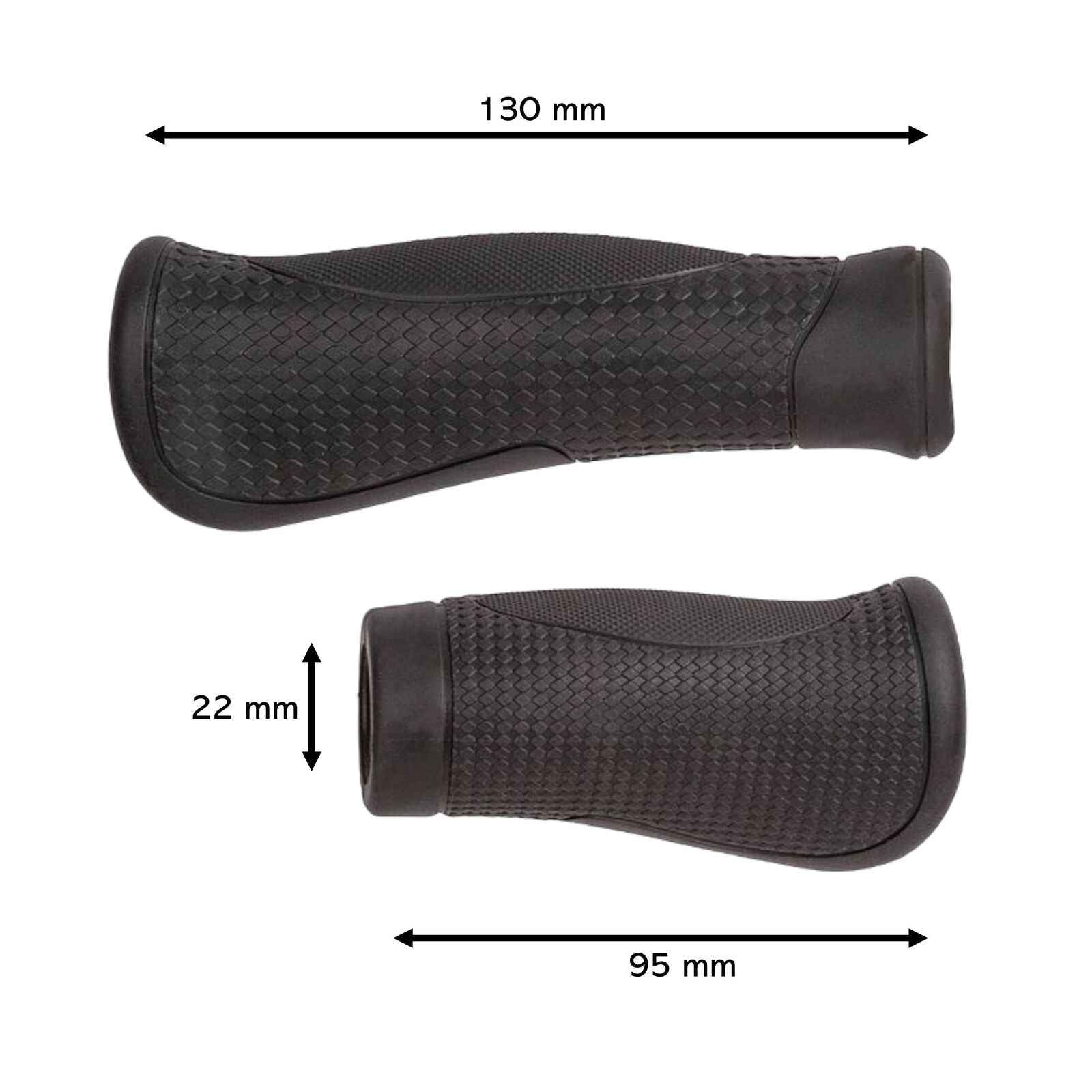 fahrradgriffe mit schaltung Ergonomische Fahrradgriffe für Drehgriff-Schaltung – 1 Paar (130/95 mm, schwarz)